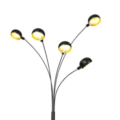 Qazqa vloerlamp sixties fl zwart e14