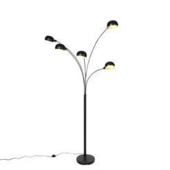 Qazqa vloerlamp sixties fl zwart e14