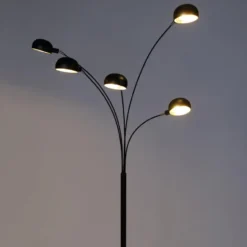 Qazqa vloerlamp sixties fl zwart e14