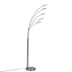 Qazqa vloerlamp sixties zilverkleurig geïntegreerde led