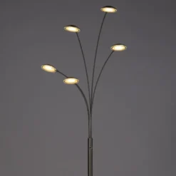 Qazqa vloerlamp sixties zilverkleurig geïntegreerde led