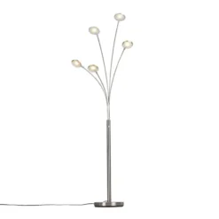 Qazqa vloerlamp sixties zilverkleurig geïntegreerde led
