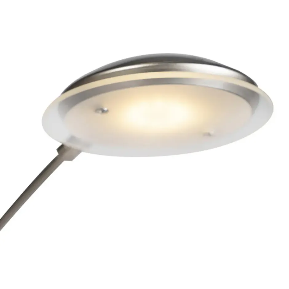Qazqa vloerlamp sixties zilverkleurig geïntegreerde led