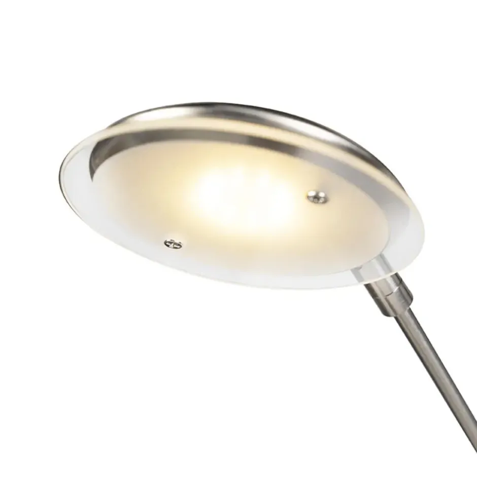 Qazqa vloerlamp sixties zilverkleurig geïntegreerde led