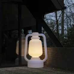 Qazqa vloerlamp storm wit e27