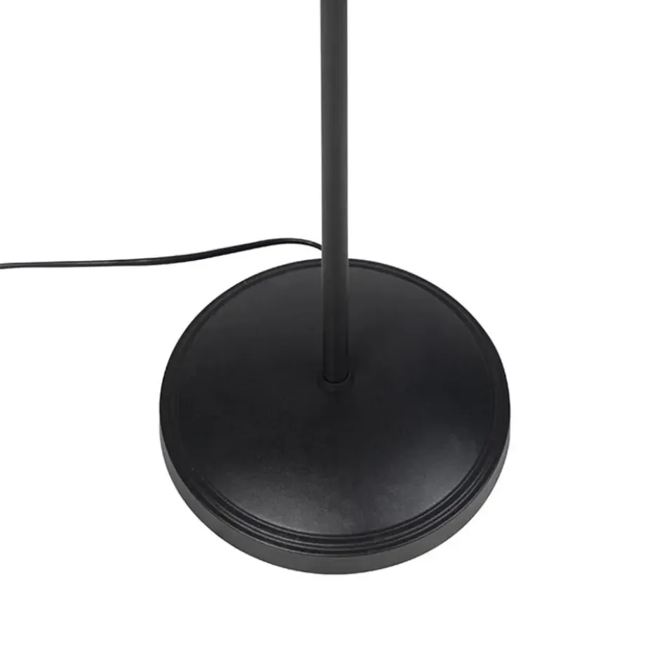 Qazqa vloerlamp tommy zwart e14