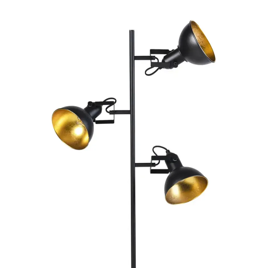Qazqa vloerlamp tommy zwart e14