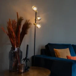 Qazqa vloerlamp vidro goudkleurig e14