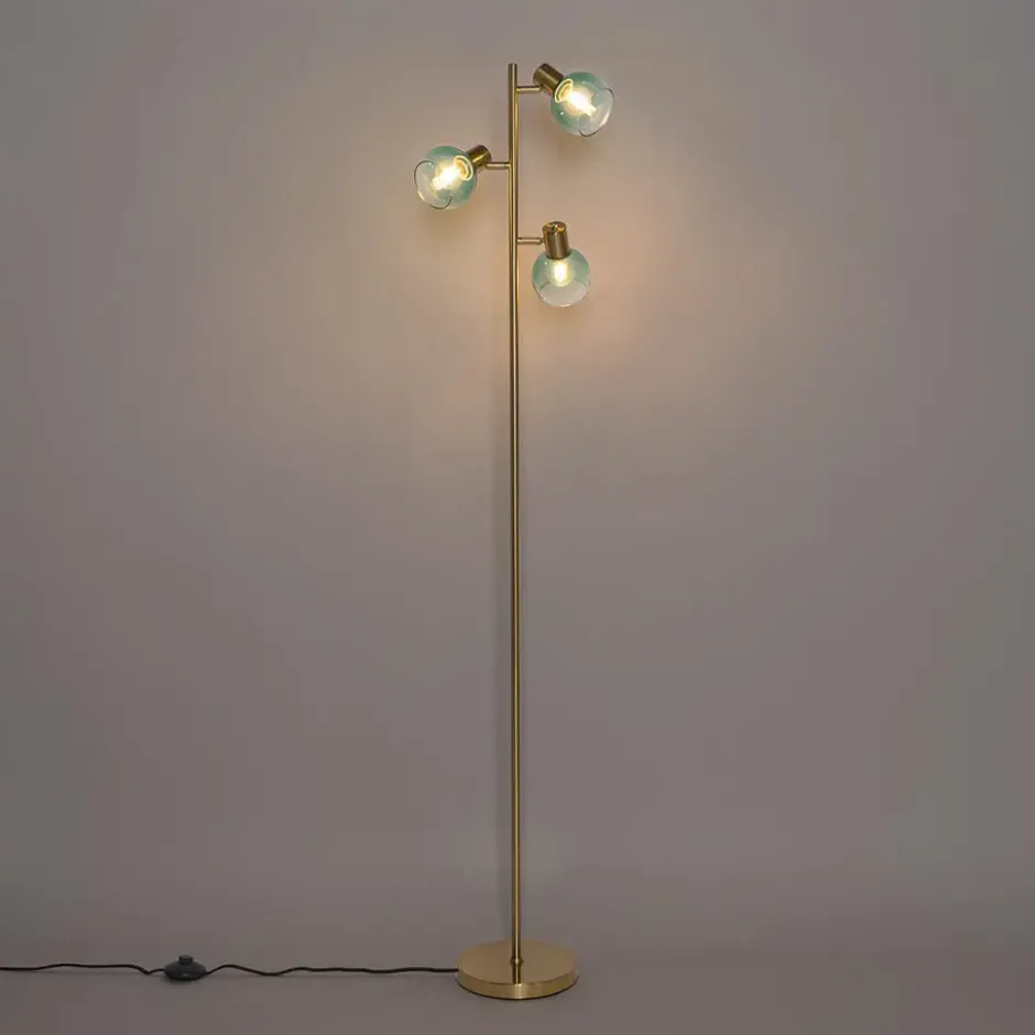 Qazqa vloerlamp vidro groen e14