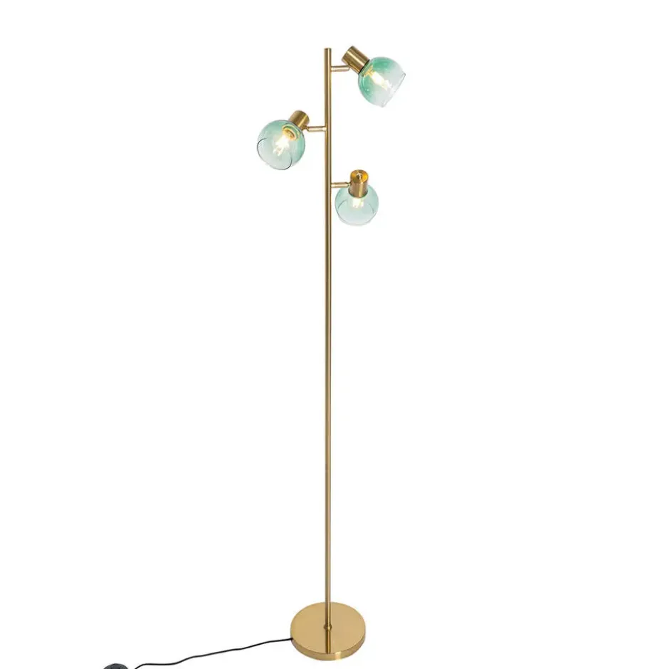 Qazqa vloerlamp vidro groen e14
