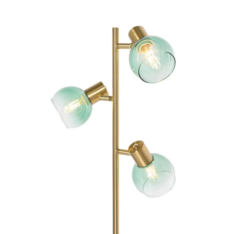 Qazqa vloerlamp vidro groen e14