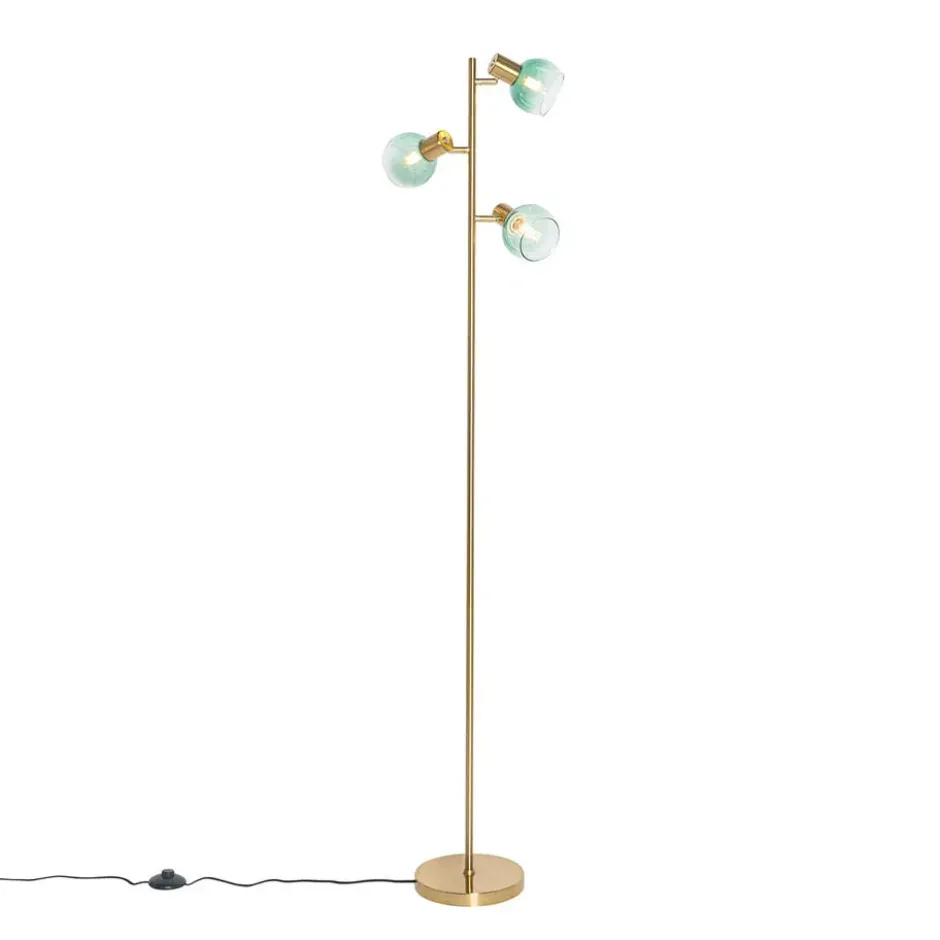 Qazqa vloerlamp vidro groen e14