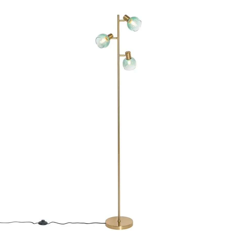 Qazqa vloerlamp vidro groen e14