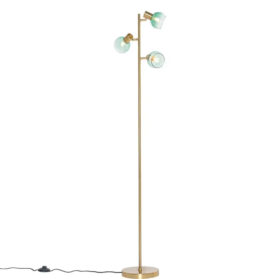 Qazqa vloerlamp vidro groen e14