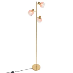 Qazqa vloerlamp vidro roze e14