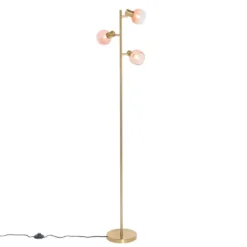 Qazqa vloerlamp vidro roze e14