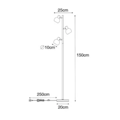 Qazqa vloerlamp vidro roze e14