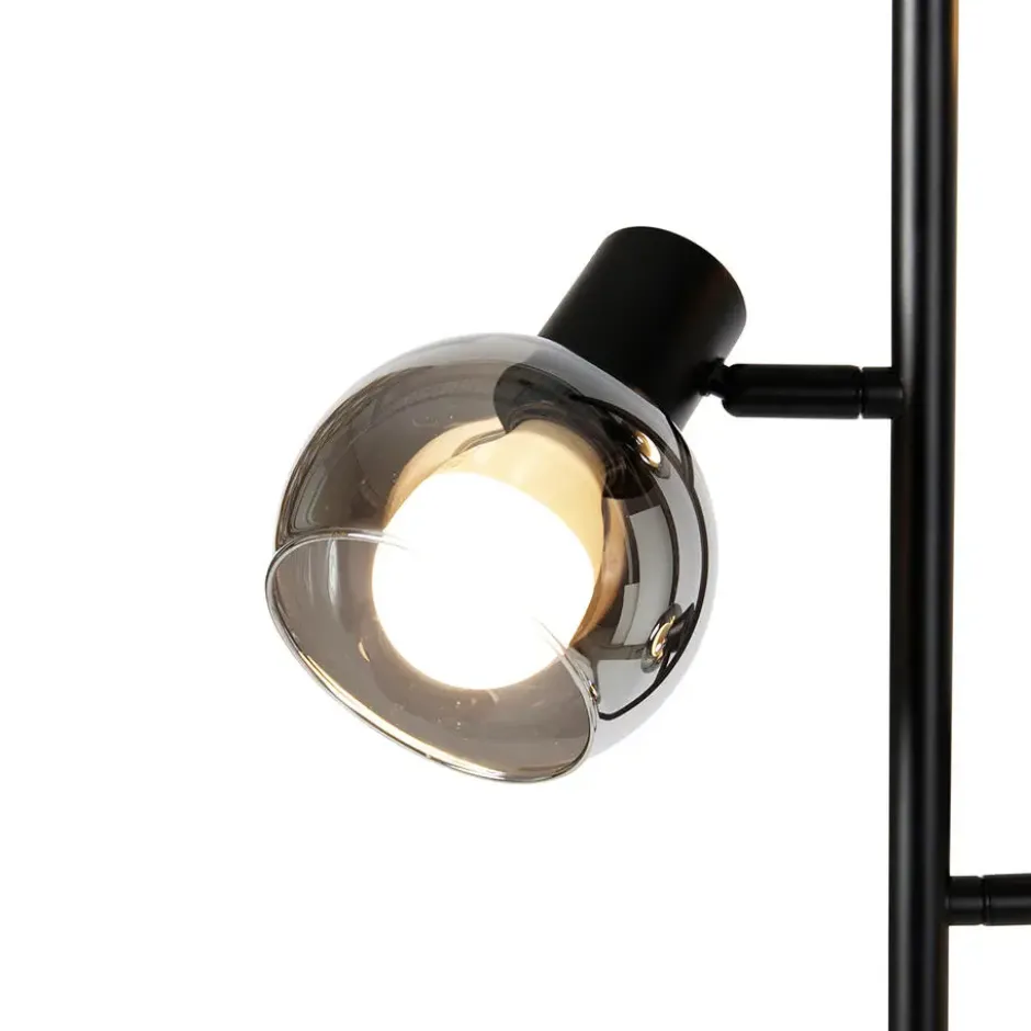 Qazqa vloerlamp vidro zwart e14