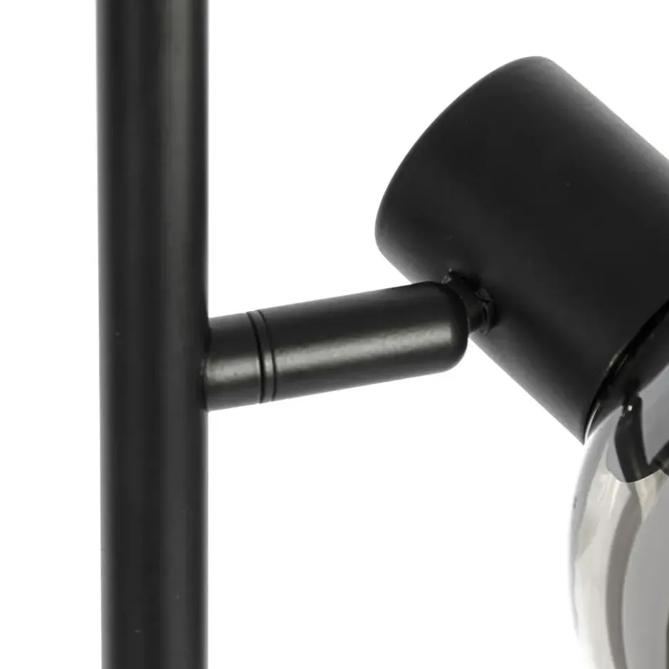 Qazqa vloerlamp vidro zwart e14
