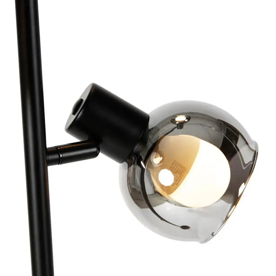 Qazqa vloerlamp vidro zwart e14