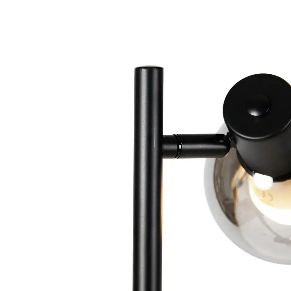 Qazqa vloerlamp vidro zwart e14