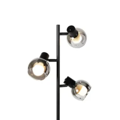 Qazqa vloerlamp vidro zwart e14