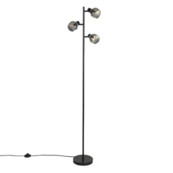 Qazqa vloerlamp vidro zwart e14