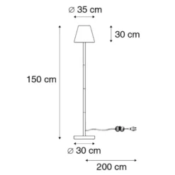 Qazqa vloerlamp virginia zwart e27