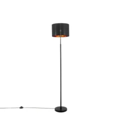 Qazqa vloerlamp vt zwart e27