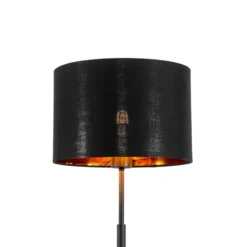 Qazqa vloerlamp vt zwart e27