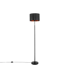 Qazqa vloerlamp vt zwart e27