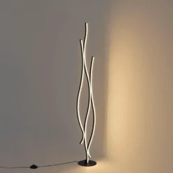 Qazqa vloerlamp ying zwart geïntegreerde led