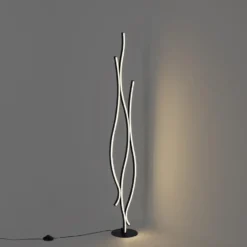 Qazqa vloerlamp ying zwart geïntegreerde led