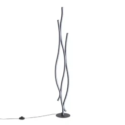 Qazqa vloerlamp ying zwart geïntegreerde led