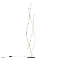 Qazqa vloerlamp ying zwart geïntegreerde led
