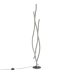Qazqa vloerlamp ying zwart geïntegreerde led