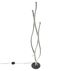 Qazqa vloerlamp ying zwart geïntegreerde led