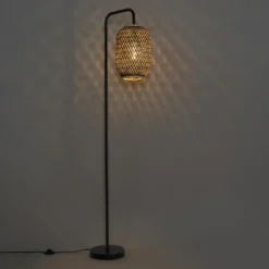 Qazqa vloerlamp yvonne zwart e27