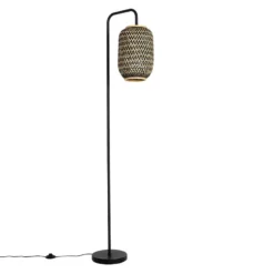 Qazqa vloerlamp yvonne zwart e27