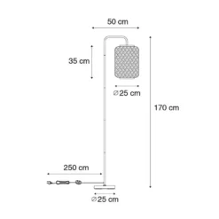 Qazqa vloerlamp yvonne zwart e27