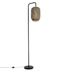 Qazqa vloerlamp yvonne zwart e27