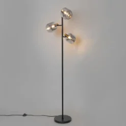 Qazqa vloerlamp zuzanna grijs e14