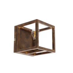 Qazqa wandlamp cage bruin e27