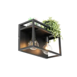 Qazqa wandlamp cage rack zwart e27