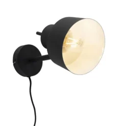 Qazqa wandlamp chappie zwart e27