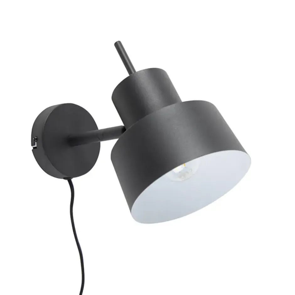 Qazqa wandlamp chappie zwart e27