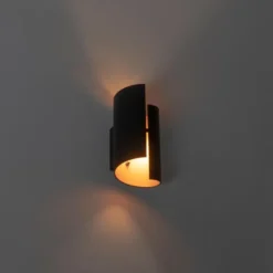 Qazqa wandlamp faldo zwart g9