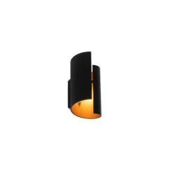 Qazqa wandlamp faldo zwart g9