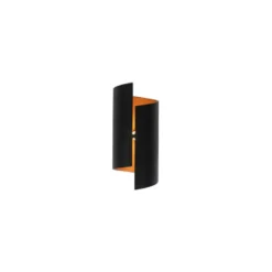 Qazqa wandlamp faldo zwart g9