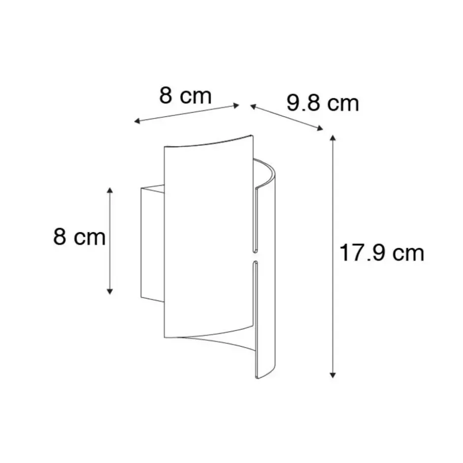 Qazqa wandlamp faldo zwart g9